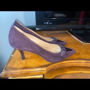 Purple Suede Pointed Joan and David Shoes